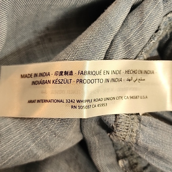 Ariat Blue Ruffled Elastic Tube Top Womens Sz M Paisley Print Dress Country Girl - Picture 5 of 14